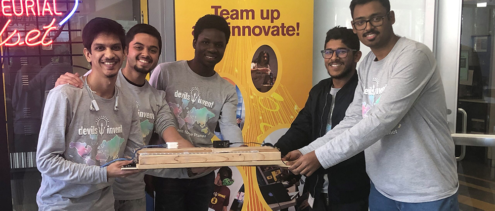 The IFTP team displaying their invention as winners of the 2019 competition.