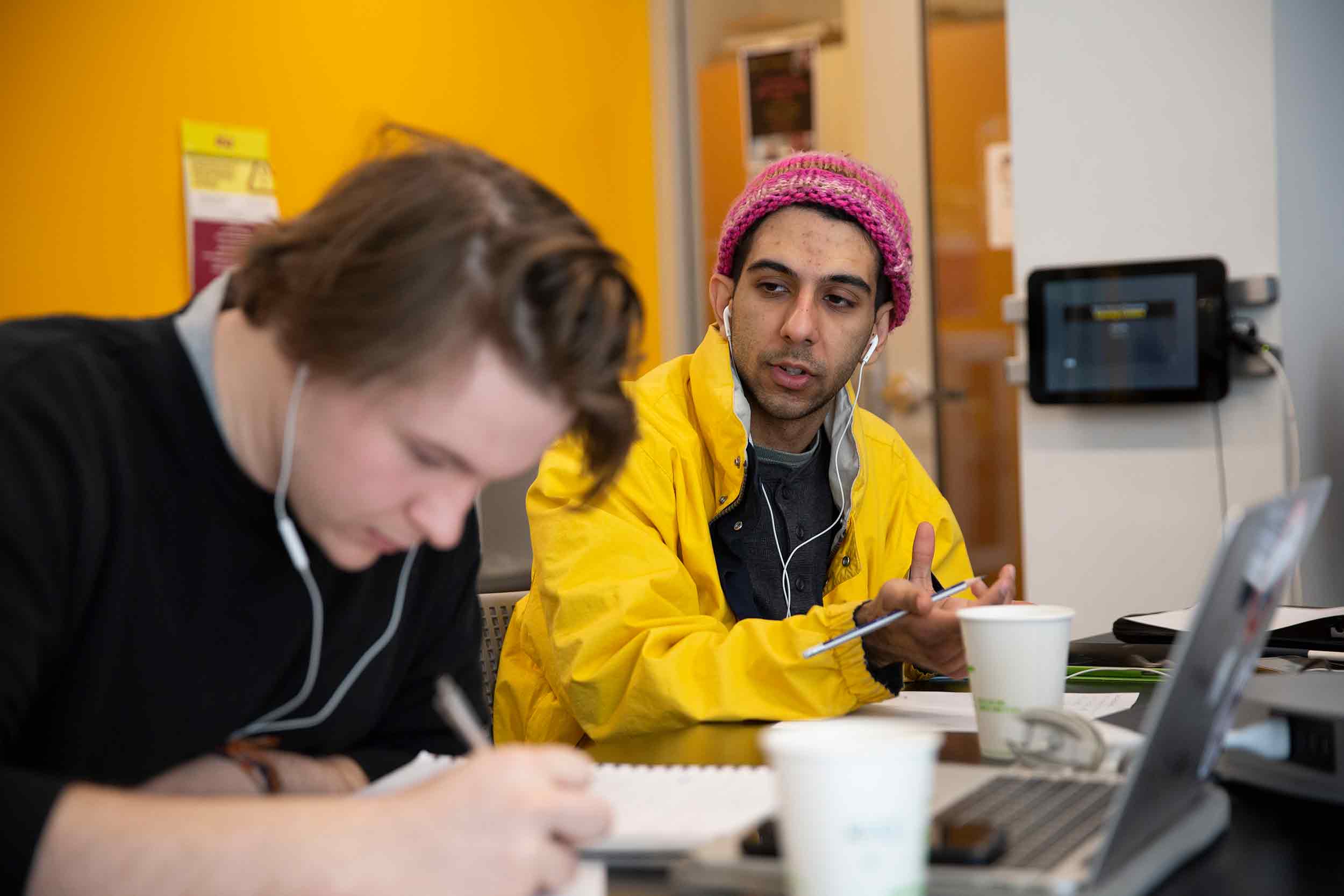 Two students studying at a Fulton Schools Tutoring Center.